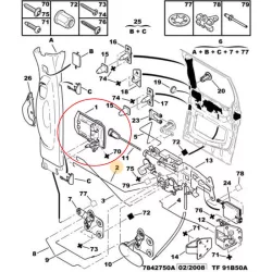 Berlingo Partner Ajtókilincs tolóajtó Bal 9101Q7