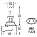 Jármű izzó HB3 12V 60W P20d 9005