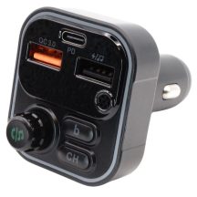   Bluetooth 5.0 Transzmitter Autós töltő digitális feszültségkijelzővel 12V/24V