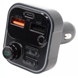 Bluetooth 5.0 Transzmitter Autós töltő digitális feszültségkijelzővel 12V/24V