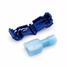   Kék T-típusú leágazó gyorscsatlakozó és szigetelt krimp saru készlet 1.5-2.5 mm² vezetékhez