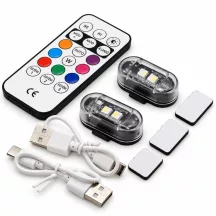   Univerzális RGB LED stroboszkóp villogó szett távirányítóval újratölthető