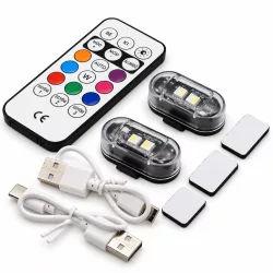 Univerzális RGB LED stroboszkóp villogó szett távirányítóval újratölthető