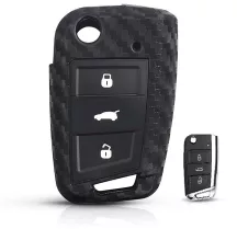 Vw Kulcsház Szilikon tok Karbon mintás 3 gombos