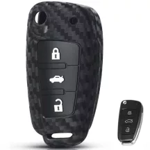 Audi Kulcsház Szilikon tok Karbon mintás 3 gombos