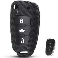 Audi Kulcsház Szilikon tok Karbon mintás 3 gombos