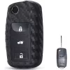 Volkswagen Kulcsház Szilikon tok Karbon mintás 3 gombos