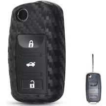 Volkswagen Kulcsház Szilikon tok Karbon mintás 3 gombos