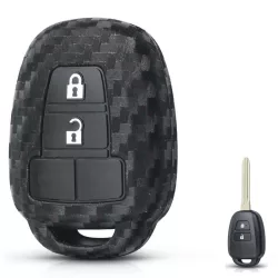 Toyota Kulcsház Szilikon tok Karbon mintás 2 gombos