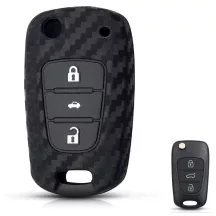 Kia Kulcsház Szilikon tok Karbon mintás 3 gombos