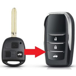 Toyota Bicskakulcs átalakító 2 és 3 gombos