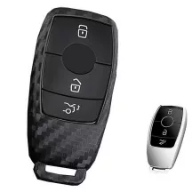   Mercedes A C E SL CLS Kulcs Szilikon tok Karbon mintás 3 gombos