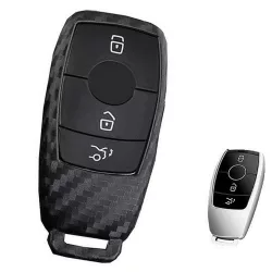 Mercedes A C E SL CLS Kulcs Szilikon tok Karbon mintás 3 gombos