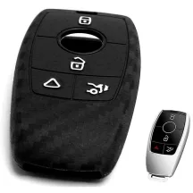   Mercedes A C E SL CLS Kulcs Szilikon tok Karbon mintás 4 gombos