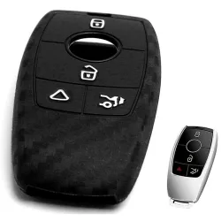 Mercedes A C E SL CLS Kulcs Szilikon tok Karbon mintás 4 gombos