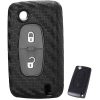 Peugeot 207 307 308 Citroen C3 C4 C6 C8 Bicskakulcs Szilikon tok Karbon mintás 2 gombos