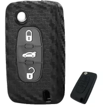   Peugeot 207 307 308 Citroen C3 C4 C6 C8 Bicskakulcs Szilikon tok Karbon mintás 3 gombos
