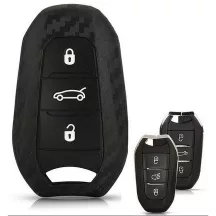   Peugeot 208 308 508 3008 5008 Bicskakulcs Szilikon tok Karbon mintás 3 gombos