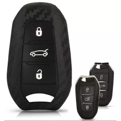 Peugeot 208 308 508 3008 5008 Bicskakulcs Szilikon tok Karbon mintás 3 gombos