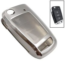 Volkswagen Skoda Kulcsház Védő Tok Króm 3 gombos