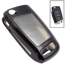 Volkswagen Skoda Kulcsház Védő Tok Fekete 3 gombos