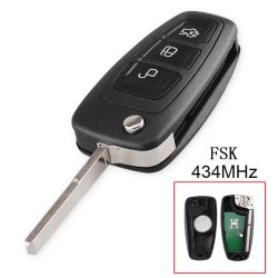 Ford C-Max S-Max Focus Galaxy Mondeo Bicskakulcs ház 433Mhz FSK 3-gombos 