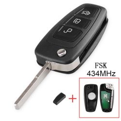 Ford C-Max S-Max Focus Galaxy Mondeo Bicskakulcs ház 434Mhz FSK 4D63-40bit 3-gombos 