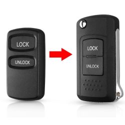 Mitsubishi Eclipse Galant Lancer Outlander Bicskakulcs átalakító kulcsház 2 gombos MIT8