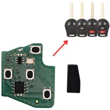  Nissan Kulcsház elektronika ASK 433Mhz ID46 PCF7936A 4 gombos