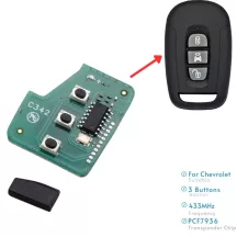   Captiva Antara Kulcsház távirányító panel 3 gombos 433MHz PCF7936