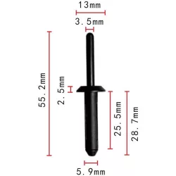 Műanyag szegecs 25524005