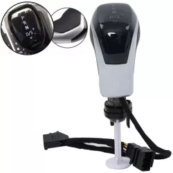Audi Seat Skoda Vw DSG Váltógomb Fehér Led - Ezüst matt keret
