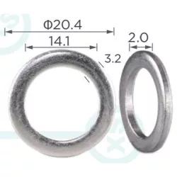 Univerzális Alumínium Olajleeresztő csavar alátét 20.4x14.1mm