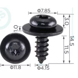 Seat Vw belső Burkolat motorháztető rögzítő csavar N91158001