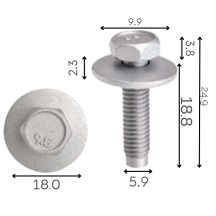 Tesla 1031683-00-B Hatlapfejű csavar alátéttel (M6x25)