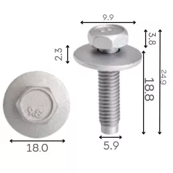 Tesla 1031683-00-B Hatlapfejű csavar alátéttel (M6x25)