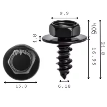   Toyota Karosszéria önmetsző rögzítőcsavar alátéttel 90159-60623