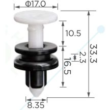 Honda B-oszlop burkolat rögzítő patent 91561-TVA-A01