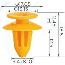 Mercedes kárpit rögzítő patent sárga A0019916498