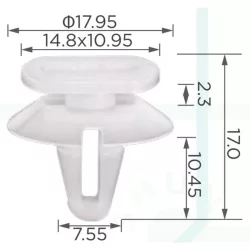 Ford Opel Kárpitrögzítő patent fehér 1208973