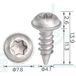 Tesla Torx lemezcsavar 13.9mm 1115453-00-B