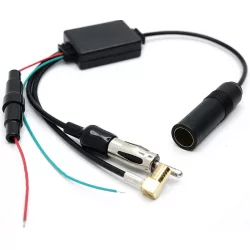 AM/FM/DAB Antenna erősítő adapter kábel  DIN apa+anya - SMB