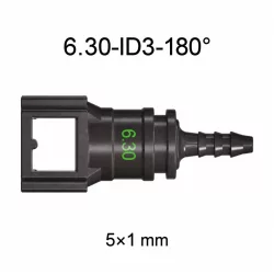 SAE 6.30 mm egyenes üzemanyagcső gyorscsatlakozó 5x1 mm PA csőhöz