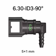   SAE 6.30 mm 90° könyök üzemanyagcső gyorscsatlakozó 5x1 mm PA csőhöz
