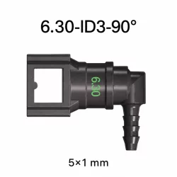 SAE 6.30 mm 90° könyök üzemanyagcső gyorscsatlakozó 5x1 mm PA csőhöz