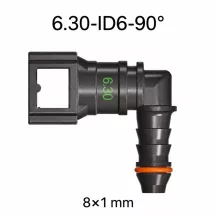   SAE 6.30 mm 90° könyök üzemanyagcső gyorscsatlakozó 8x1 mm PA csőhöz