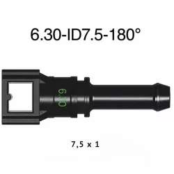 SAE 6.30 mm 180° egyenes üzemanyagcső gyorscsatlakozó 7.5 mm gumi csőhöz