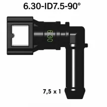 SAE 6.30 mm 180° egyenes üzemanyagcső gyorscsatlakozó 7.5 mm gumi csőhöz