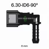 SAE 6.30 mm 90° könyök üzemanyagcső gyorscsatlakozó 6.0 mm gumi csőhöz SAE 6.30 mm 90° könyök üzemanyagcső gyorscsatlakozó 6.0 mm gumi csőhöz