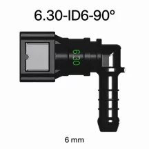   SAE 6.30 mm 90° könyök üzemanyagcső gyorscsatlakozó 6.0 mm gumi csőhöz